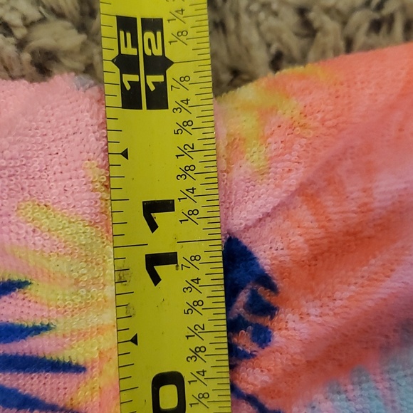 Betsey Johnson Girl's Pink Terry Bathing Suit, Swim Suit Hooded Coverup - Picture 8 of 8